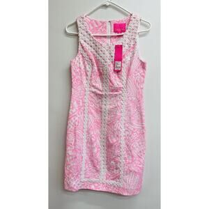 NWT Lilly Pulitzer Sz 2 MacFarlane Pelican Pink Sea Cups Print Dress MSRP$198